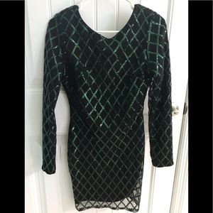 Sparkly Green and Black Forever 21 Dress